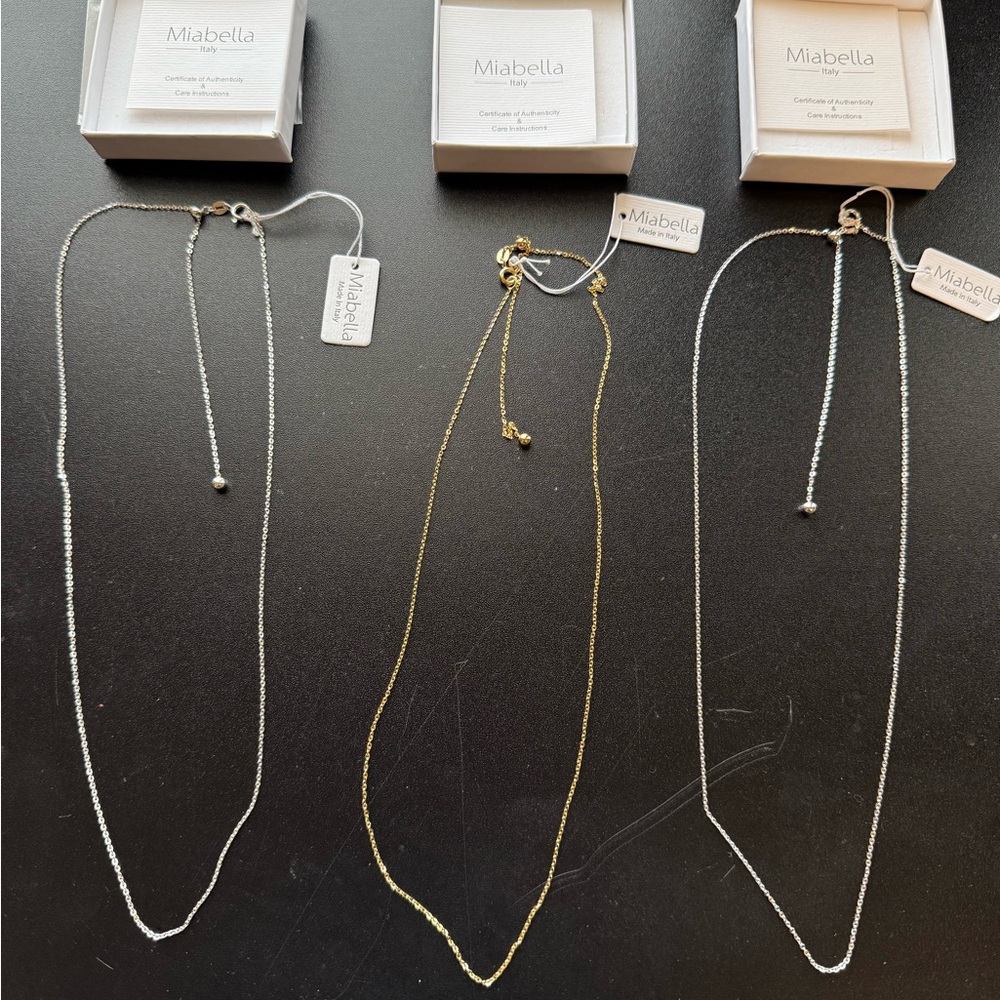 Miabella Elegant Necklaces in Sterling Silver and Gold